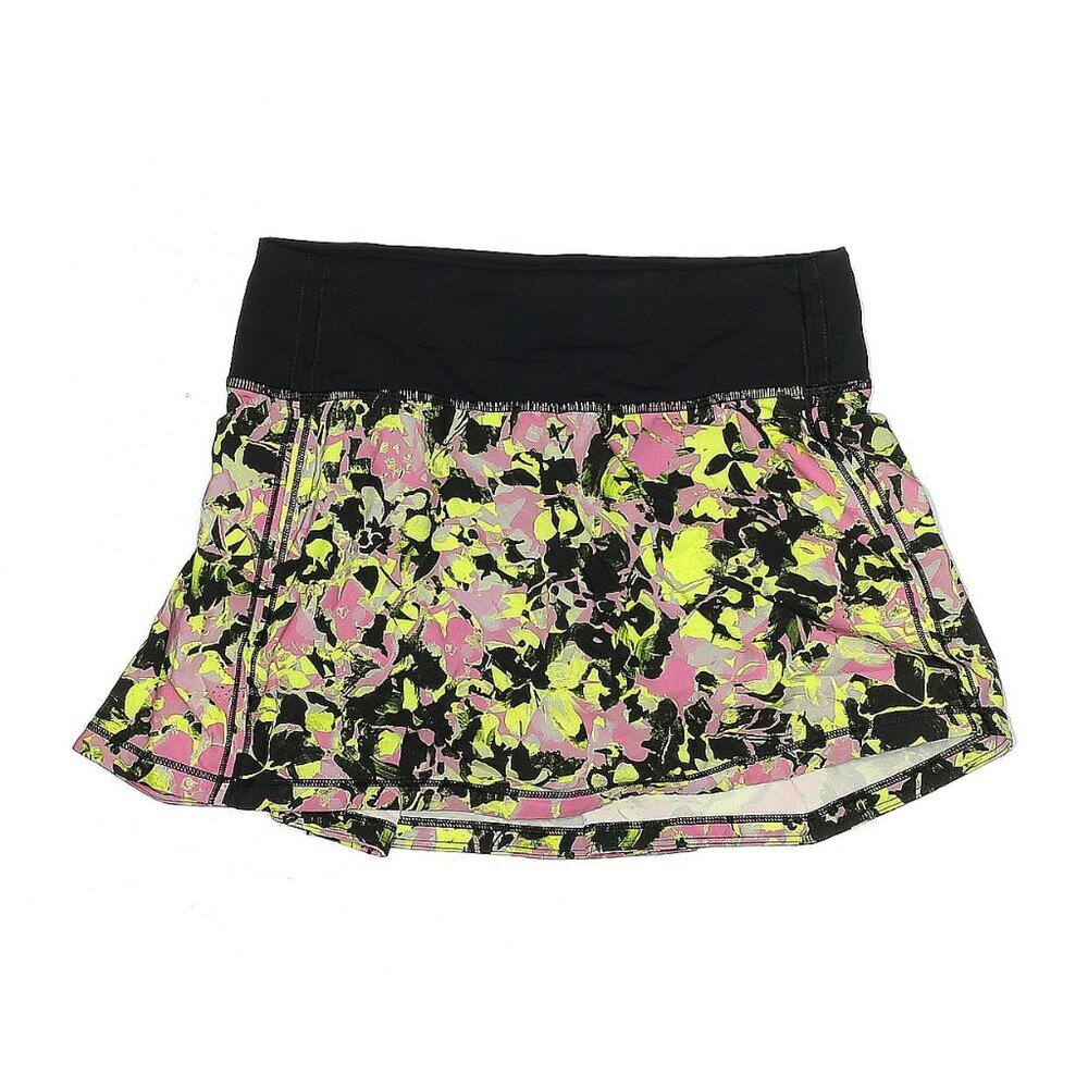 Lululemon skirt Pace Rival  Skort Inflected Highlight Yellow Black  sz 0